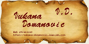 Vukana Domanović vizit kartica